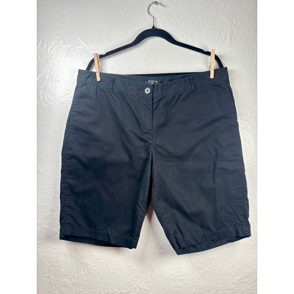 Ann Taylor Loft Bermuda Shorts Womens 16 Black Curvy‎ Cotton Preppy Capsule Work